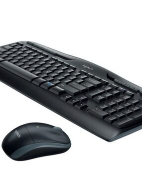 Logitech Black Wireless Keyboard and Mouse Set MK320 Deep Sculpted Keys NIB!